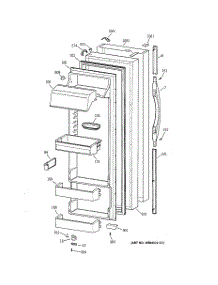 02 - Fresh Food Door parts for Ge Refrigerator TPS24PIBABS from AppliancePartsPros.com