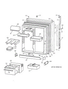 02 - Fresh Food Door parts for Ge Refrigerator TBX22PIBRRAA from AppliancePartsPros.com