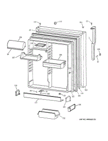 02 - Fresh Food Door parts for Ge Refrigerator TBX22ZABRRAA from AppliancePartsPros.com