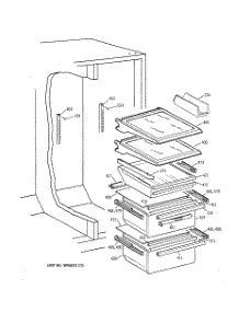 05 - Fresh Food Section parts for Ge Refrigerator TFX25CRBCBB from AppliancePartsPros.com