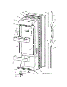 02 - Fresh Food Door parts for Ge Refrigerator TFK25PRBCWW from AppliancePartsPros.com