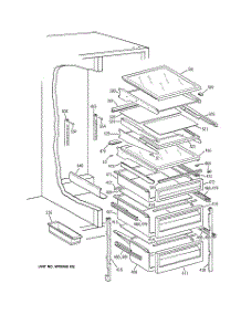 05 - Fresh Food Shelves parts for Ge Refrigerator TFT25PRBCWW from AppliancePartsPros.com