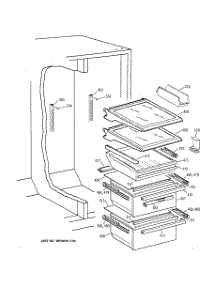 05 - Fresh Food Section parts for Ge Refrigerator TFX25VPBCWW from AppliancePartsPros.com