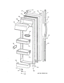 02 - Fresh Food Door parts for Ge Refrigerator TFK30PRBCAA from AppliancePartsPros.com