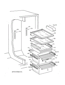 05 - Fresh Food Shelves parts for Ge Refrigerator TFX25ZABCAA from AppliancePartsPros.com