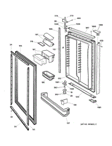 03 - Fresh Food Door parts for Ge Refrigerator TNS22BRCALBS from AppliancePartsPros.com