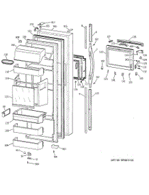 02 - Fresh Food Door parts for Ge Refrigerator TPX24PBBBWW from AppliancePartsPros.com