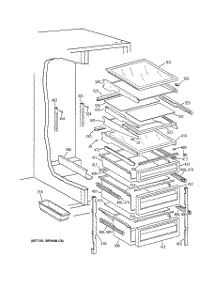 06 - Fresh Food Shelves parts for Ge Refrigerator TPX24PBBBWW from AppliancePartsPros.com