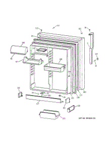 02 - Fresh Food Door parts for Ge Refrigerator TBX19ZABRRWW from AppliancePartsPros.com