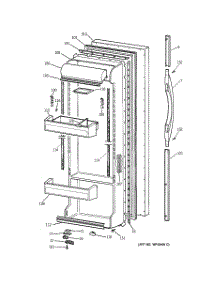 03 - Fresh Food Door parts for Ge Refrigerator TFX22KRCCAA from AppliancePartsPros.com