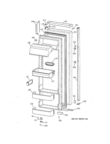02 - Fresh Food Door parts for Ge Refrigerator TPJ24BIBCWW from AppliancePartsPros.com