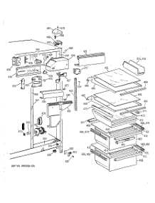 03 - Fresh Food Section parts for Ge Refrigerator TFT22JABCAA from AppliancePartsPros.com