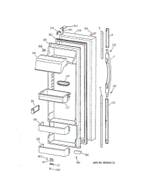 02 - Fresh Food Door parts for Ge Refrigerator TPX24PRBCAA from AppliancePartsPros.com