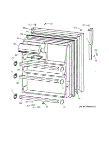 02 - Fresh Food Door parts for Ge Refrigerator TBX21DACBRWW from AppliancePartsPros.com