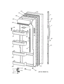 02 - Fresh Food Door parts for Ge Refrigerator TPG21JRBCBB from AppliancePartsPros.com
