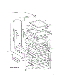 06 - Fresh Food Shelves parts for Ge Refrigerator TFX30PBBBBB from AppliancePartsPros.com