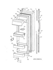 02 - Fresh Food Door parts for Ge Refrigerator TFK28ZRBBAA from AppliancePartsPros.com