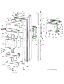 02 - Fresh Food Door parts for Ge Refrigerator TFK30PFBBAA from AppliancePartsPros.com