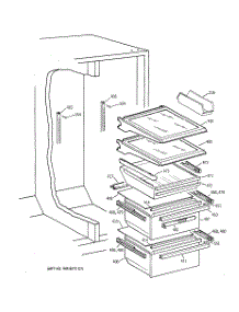 06 - Fresh Food Shelves parts for Ge Refrigerator TFK28ZRBBAA from AppliancePartsPros.com