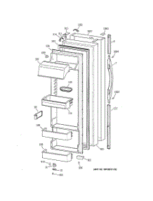 02 - Fresh Food Door parts for Ge Refrigerator TPS24PIBBBS from AppliancePartsPros.com