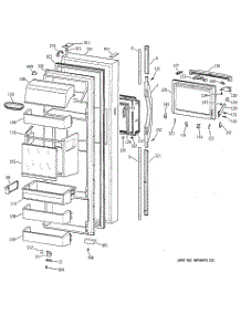 02 - Fresh Food Door parts for Ge Refrigerator TFK28PFBBAA from AppliancePartsPros.com