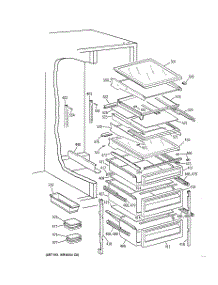 06 - Fresh Food Shelves parts for Ge Refrigerator TFK28PFBBAA from AppliancePartsPros.com
