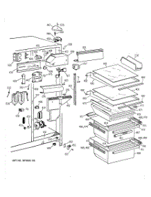 03 - Fresh Food Section parts for Ge Refrigerator TFT25JWBBAA from AppliancePartsPros.com