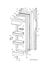 02 - Fresh Food Door parts for Ge Refrigerator TFK30PRBBAA from AppliancePartsPros.com