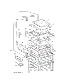 06 - Fresh Food Shelves parts for Ge Refrigerator TPK24PFBBAA from AppliancePartsPros.com