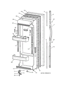 02 - Fresh Food Door parts for Ge Refrigerator TFK22PRBBAA from AppliancePartsPros.com