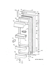 02 - Fresh Food Door parts for Ge Refrigerator TPJ24BIBBWW from AppliancePartsPros.com