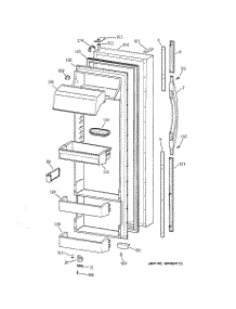 02 - Fresh Food Door parts for Ge Refrigerator TPX24PRBBAA from AppliancePartsPros.com