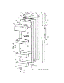 02 - Fresh Food Door parts for Ge Refrigerator TPJ24PRBBWW from AppliancePartsPros.com