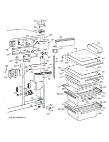 03 - Fresh Food Section parts for Ge Refrigerator TFT22JWBBWW from AppliancePartsPros.com
