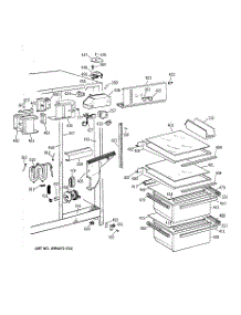 03 - Fresh Food Section parts for Ge Refrigerator MSG20GWBBWW from AppliancePartsPros.com