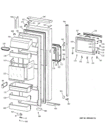 02 - Fresh Food Door parts for Ge Refrigerator TPG24BFBBWW from AppliancePartsPros.com