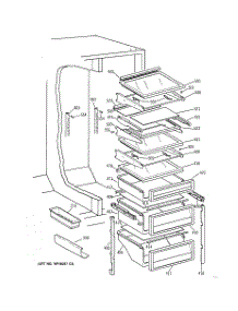 05 - Fresh Food Shelves parts for Ge Refrigerator TPG21PRBBBB from AppliancePartsPros.com