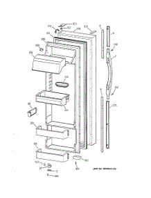 02 - Fresh Food Door parts for Ge Refrigerator TPG24PRBBBB from AppliancePartsPros.com