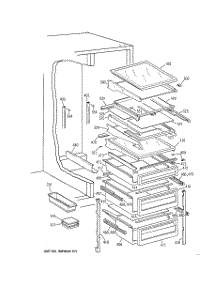 06 - Fresh Food Shelves parts for Ge Refrigerator TPG24BFBBBB from AppliancePartsPros.com