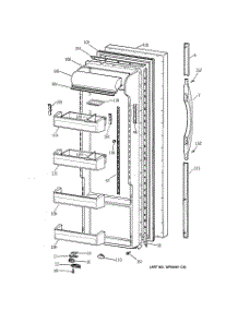 02 - Fresh Food Door parts for Ge Refrigerator TPG21JRBBBB from AppliancePartsPros.com