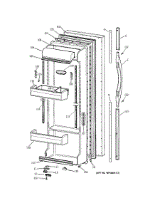 02 - Fresh Food Door parts for Ge Refrigerator TFJ22PRBBWW from AppliancePartsPros.com