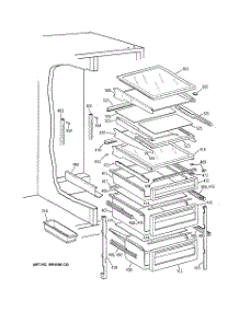 05 - Fresh Food Shelves parts for Ge Refrigerator TFJ22PRBBAA from AppliancePartsPros.com