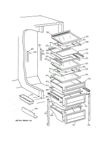 05 - Fresh Food Shelves parts for Ge Refrigerator TPX21BRBBBB from AppliancePartsPros.com