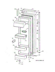 02 - Fresh Food Door parts for Ge Refrigerator TPX24BRBBBB from AppliancePartsPros.com