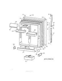 02 - Fresh Food Door parts for Ge Refrigerator TBG19PABPRWW from AppliancePartsPros.com