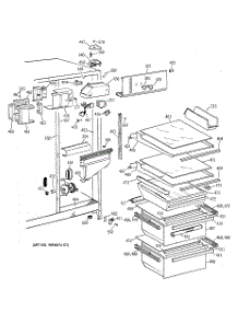 03 - Fresh Food Section parts for Ge Refrigerator TFG22JABBWW from AppliancePartsPros.com