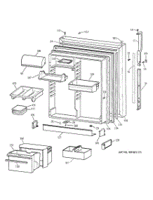 02 - Fresh Food Door parts for Ge Refrigerator TBT25PABNRAA from AppliancePartsPros.com