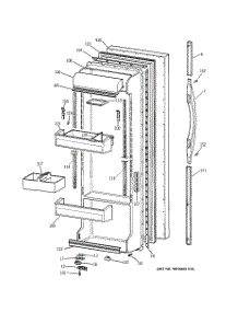 03 - Fresh Food Door parts for Ge Refrigerator TFX22VRBBAA from AppliancePartsPros.com