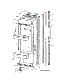 02 - Fresh Food Door parts for Ge Refrigerator TFX22PRBBBB from AppliancePartsPros.com