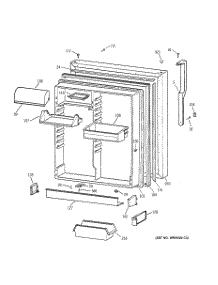 02 - Fresh Food Door parts for Ge Refrigerator TBH19ZABNRWW from AppliancePartsPros.com